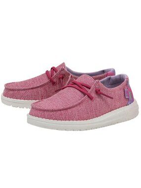 Hey Dude | "Sparkle Pink" Wendy Youth Slip on Shoes | Size Y3-L4